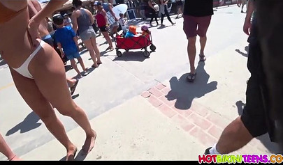 Latina teen gets her amazing big booty filmed at the bikini contest