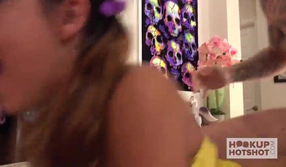 Teen in slutwear Kitty Carrera gets her tight vagina demolished