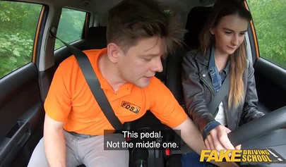 Inked teen seduces and fucks a driving instructor