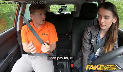 Inked teen seduces and fucks a driving instructor