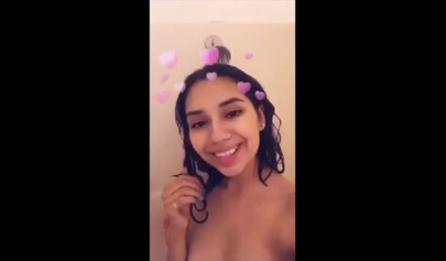 Charming teen Stephanie reveals her pierced nipples and hot body on Snapchat compilation