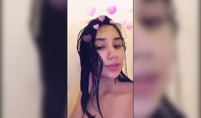 Charming teen Stephanie reveals her pierced nipples and hot body on Snapchat compilation