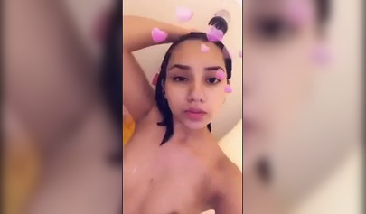 Charming teen Stephanie reveals her pierced nipples and hot body on Snapchat compilation