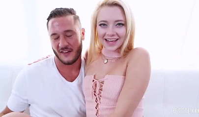 Tiny teen Riley Star goes up and down on a huge dick