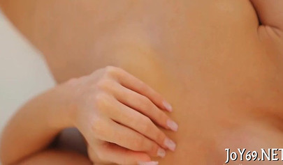 Golden haired teen shows her delicious feet while touching herself