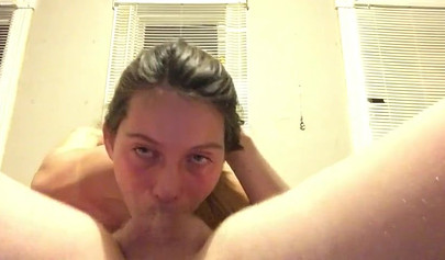 Teenage cum eater Robin Lovely gets her face brutally fucked in a 69