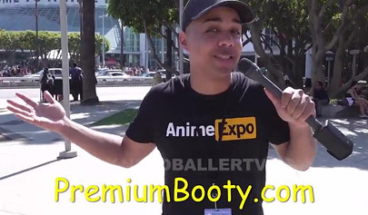 PornHub reporter gives a young babe cash to show her tits