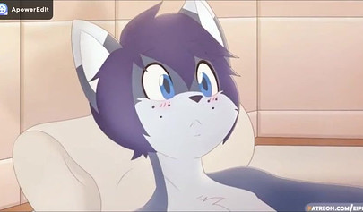 Cartoon cat taking a rock hard dick from behind