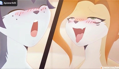 Cartoon cat taking a rock hard dick from behind