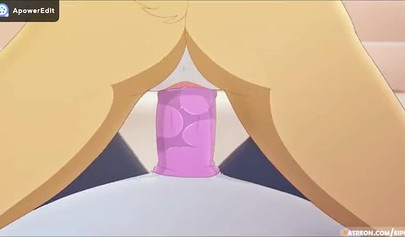 Cartoon cat taking a rock hard dick from behind