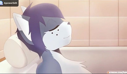 Cartoon cat taking a rock hard dick from behind