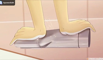 Cartoon cat taking a rock hard dick from behind