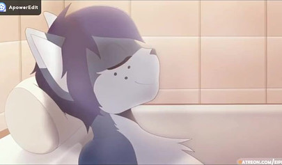 Cartoon cat taking a rock hard dick from behind