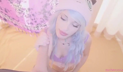 Exotic babe with a hat sucks a large dick and takes it from behind