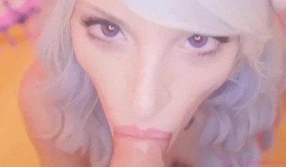 Exotic babe with a hat sucks a large dick and takes it from behind