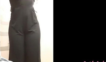 Hot college babe Candy Camille touches herself while changing in the dressing room