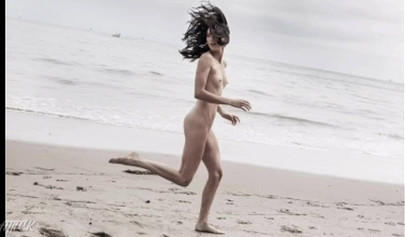 Beautiful teen model Kendall Jenner posing butt naked in nature