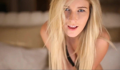 Skinny teen Kristen fingers both her holes in front of cam