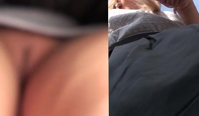 Sexy Russian teen with upskirt pussy filmed in public