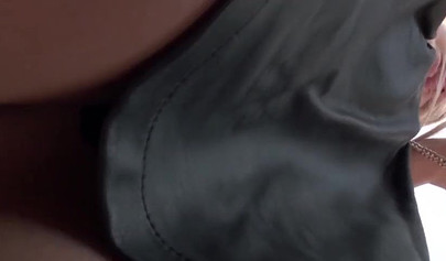 Sexy Russian teen with upskirt pussy filmed in public