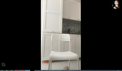 Horny teen hottie masturbating passionately in the kitchen