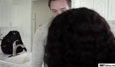 Foxy ebony teen Noemie Bilas gets anally pounded by a white fella