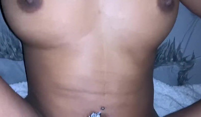 Black teen with big tits Sophia Lee riding a monster dick