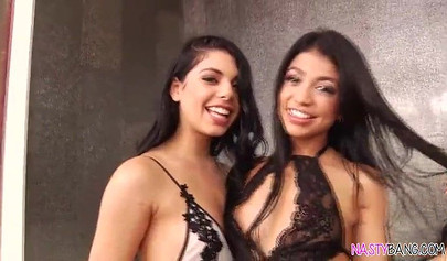 Latina teens Veronica Rodriguez & Gina Valentina devouring each other's pussies