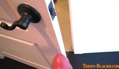 Beautiful ebony teen sucking and deepthroating a white dick in POV