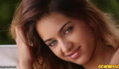 Sexy teen model Uma Jolie stripping, posing naked and touching herself