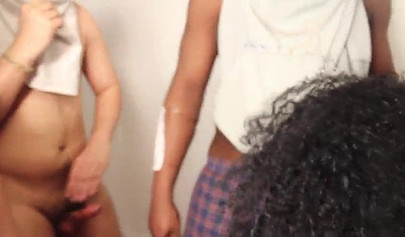 Wild ebony teens gets their holes demolished in a homemade orgy