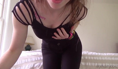 Incredible Reddit teen strips to her lingerie and teases with her sexy body