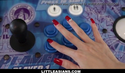 Acrobatic teen in over-the-knee socks Vina Skyy gets demolished