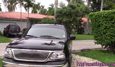 Teen with big tits gets tied up and brutally dicked