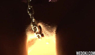 Sexy Emo teen strips on the stairs and shows her perky medium tits