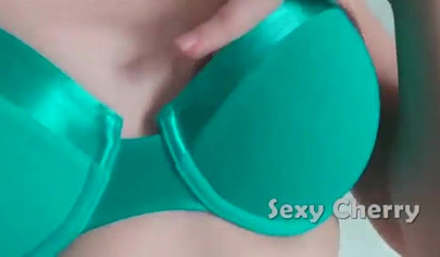 Hot teen with big tits wearing sexy bras in her solo compilation