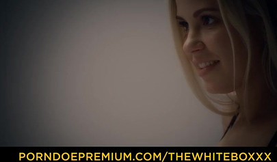 Platinum blonde teen in lingerie has romantic sex with her lover