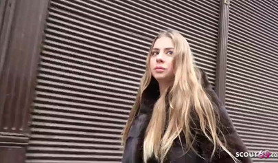 German teen in black boots takes cash to have anal sex with a stranger