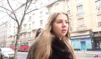 German teen in black boots takes cash to have anal sex with a stranger