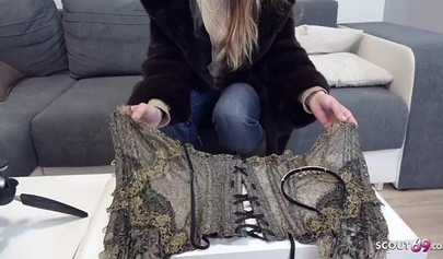 German teen in black boots takes cash to have anal sex with a stranger