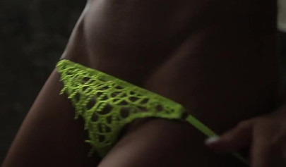 Delicious teen with big tits takes her sexy bra off and teases