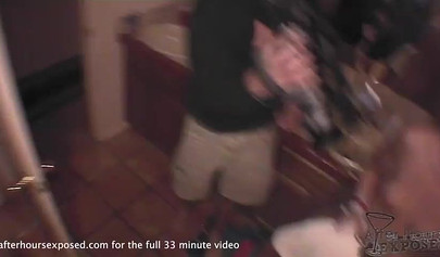 Dark haired lesbian teens scissoring butt naked on the floor