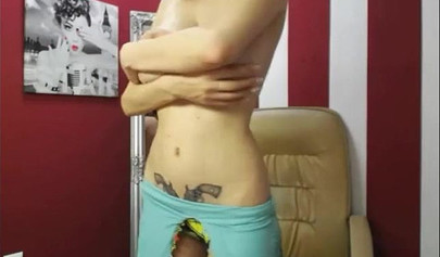 Stunning white teen with big tits stripping and showing her hot body on cam